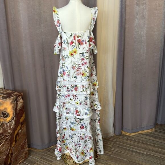 Nicholas eyelet floral print ruffle maxi dress, US4 - Picture 11 of 16